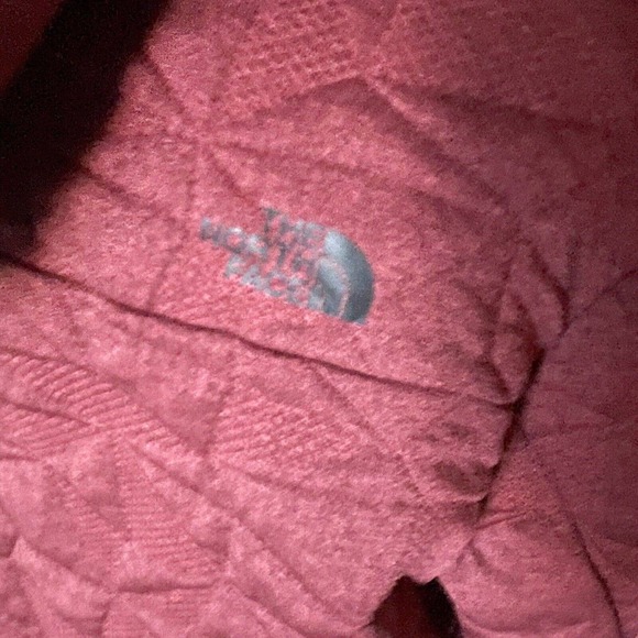 The North Face Brick Red Quilted Fleece Hoodie Jacket Pullover XS EUC - Picture 12 of 16
